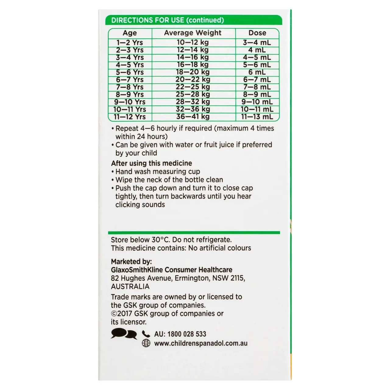 Panadol Children 5-12 Years Suspension, Fever & Pain Relief, Orange Flavour, 100 mL