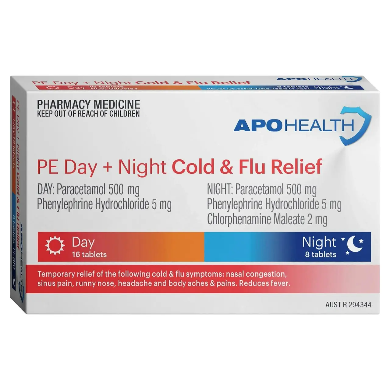 Apohealth PE Day + Night Cold & Flu Relief Tablets 24