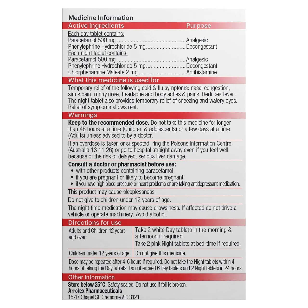 Apohealth PE Day + Night Cold & Flu Relief Tablets 24