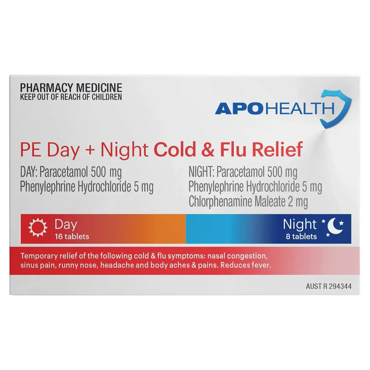 Apohealth PE Day + Night Cold & Flu Relief Tablets 24