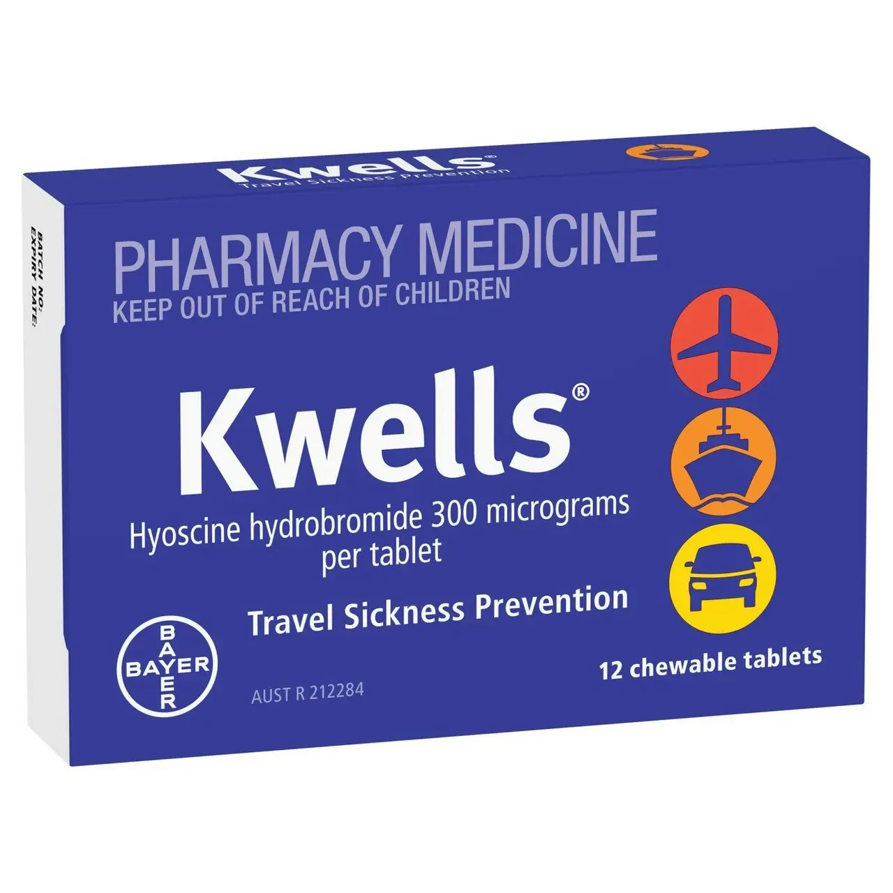 KWELLS Travel Sickness Chewable Tablets 12 Pack