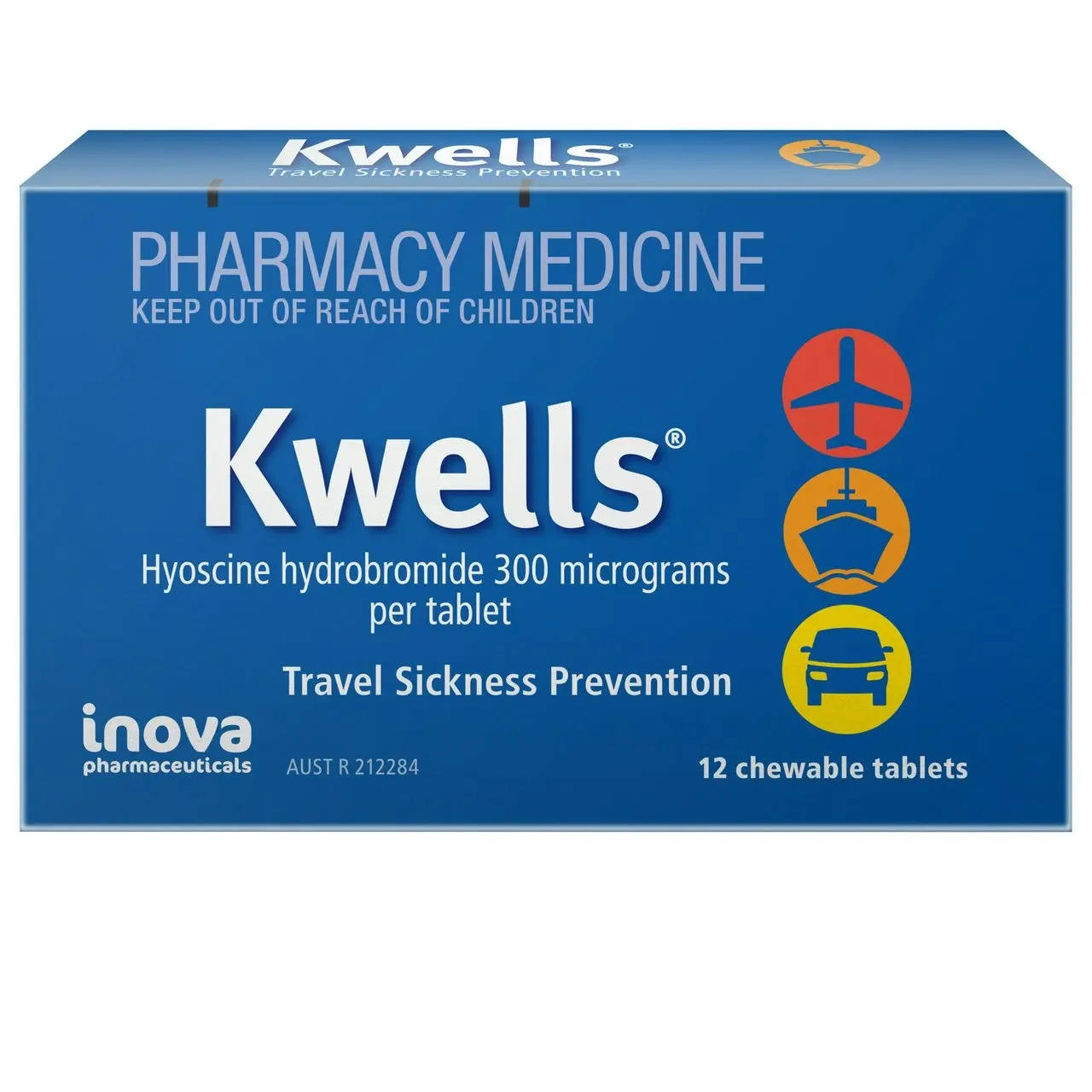 KWELLS Travel Sickness Chewable Tablets 12 Pack