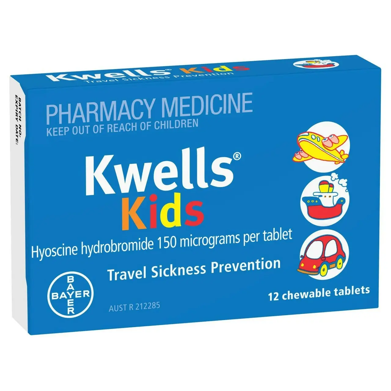 KWELLS Kids Travel Sickness Chewable Tablets 12 Pack