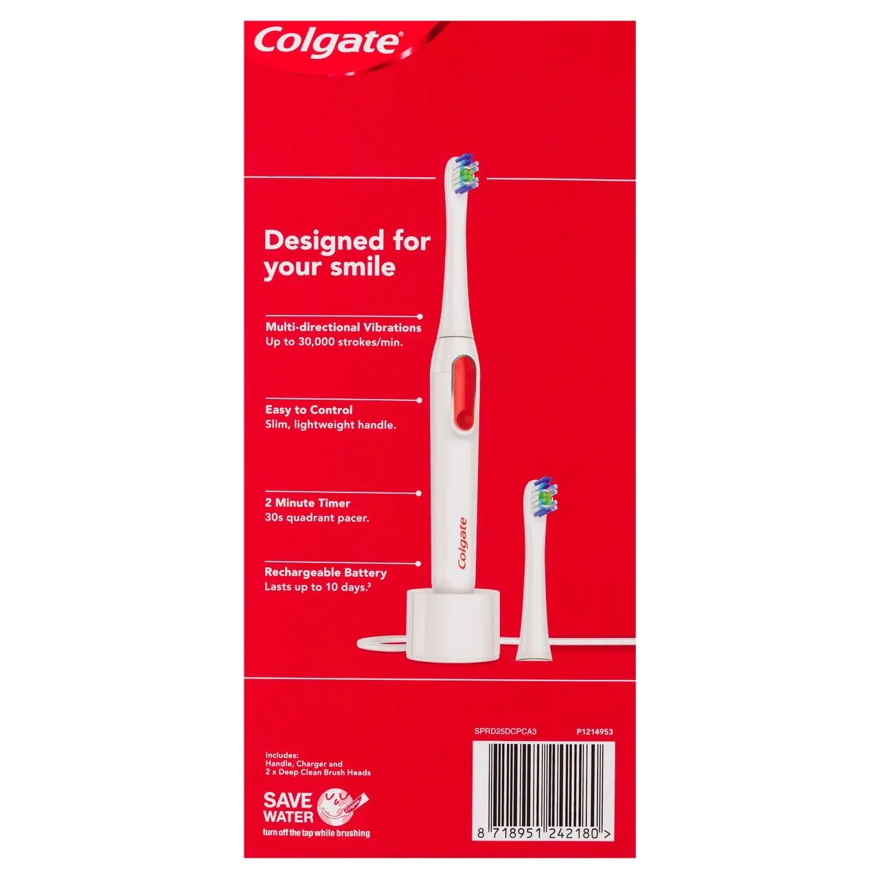 Colgate PRO Clinical Electric Toothbrush, 250R Deep Clean, 5 x Plaque Removal, Gentle On Gums