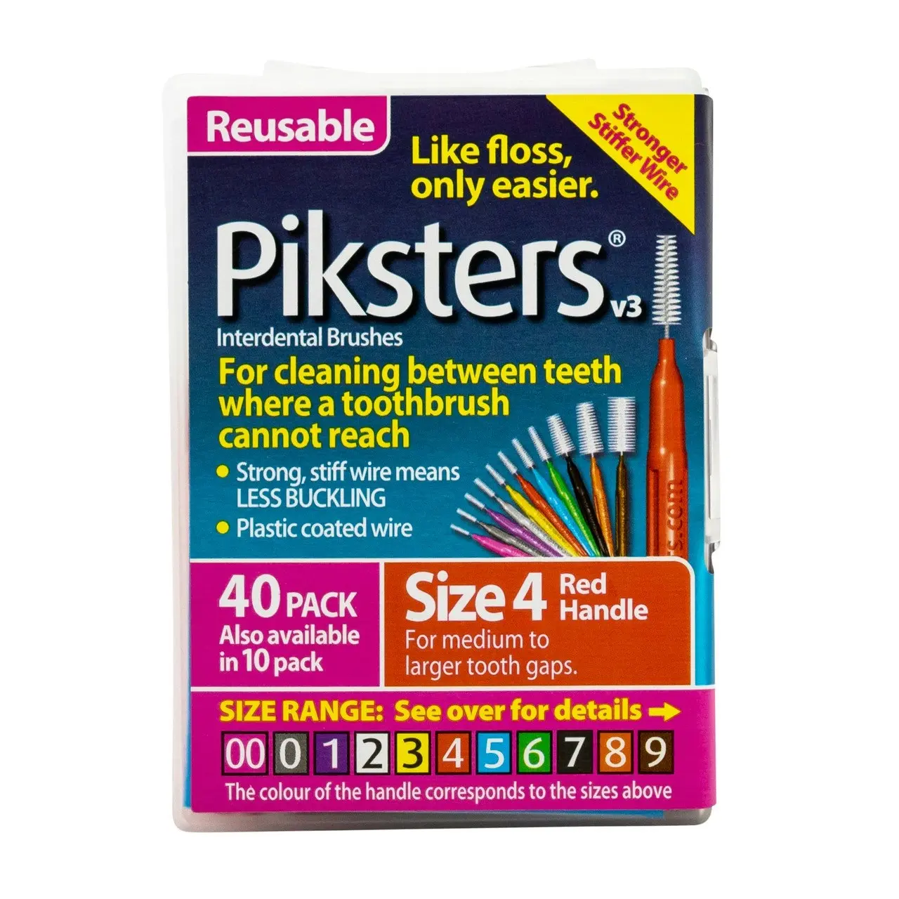 Piksters(R) Interdental Brushes Red Size 4 40pk