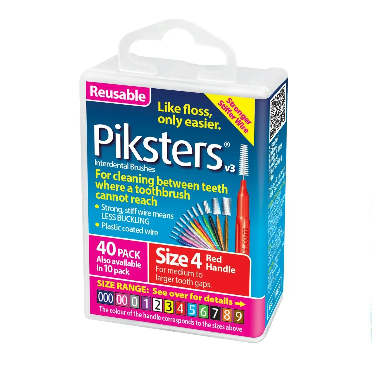 Piksters(R) Interdental Brushes Red Size 4 40pk