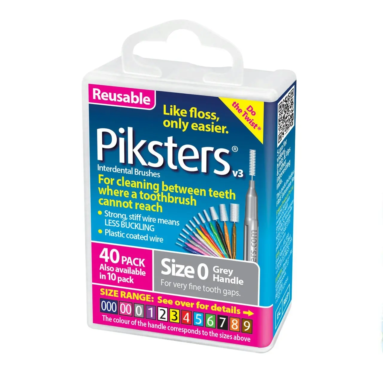 Piksters(R) Interdental Brushes Grey Size 0 40pk