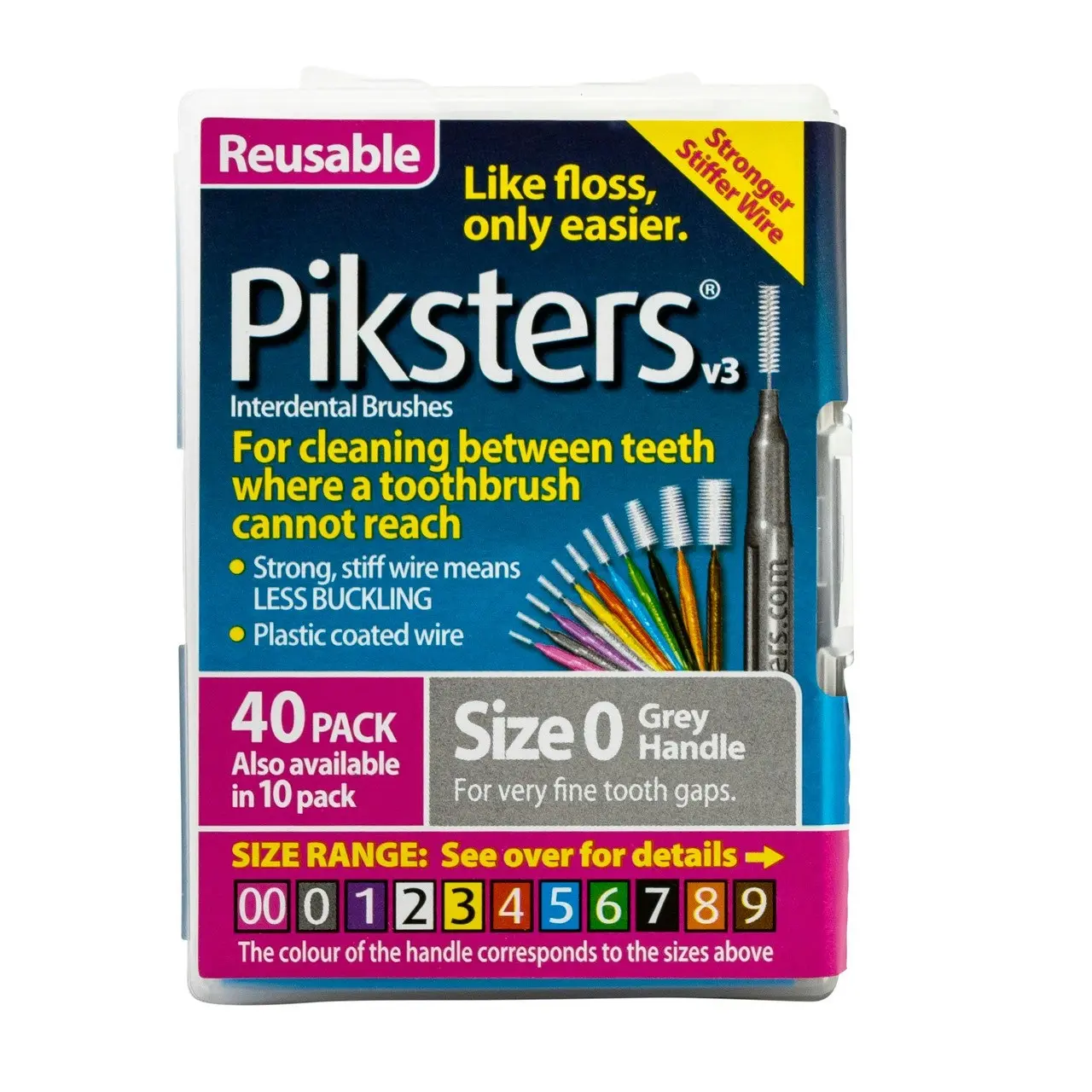 Piksters(R) Interdental Brushes Grey Size 0 40pk