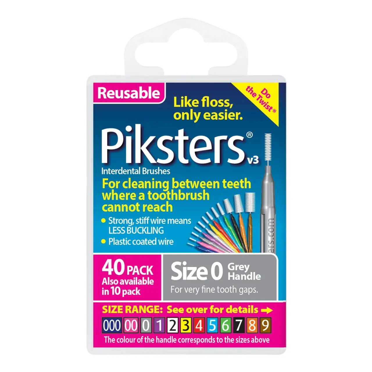 Piksters(R) Interdental Brushes Grey Size 0 40pk