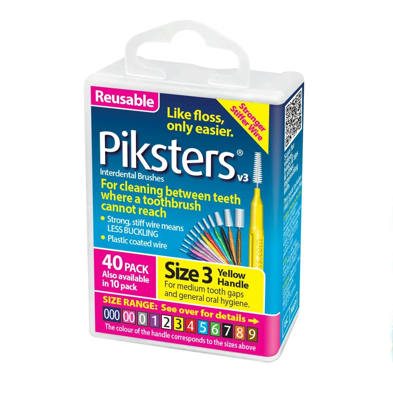 Piksters(R) Interdental Brushes Yellow Size 3 40pk