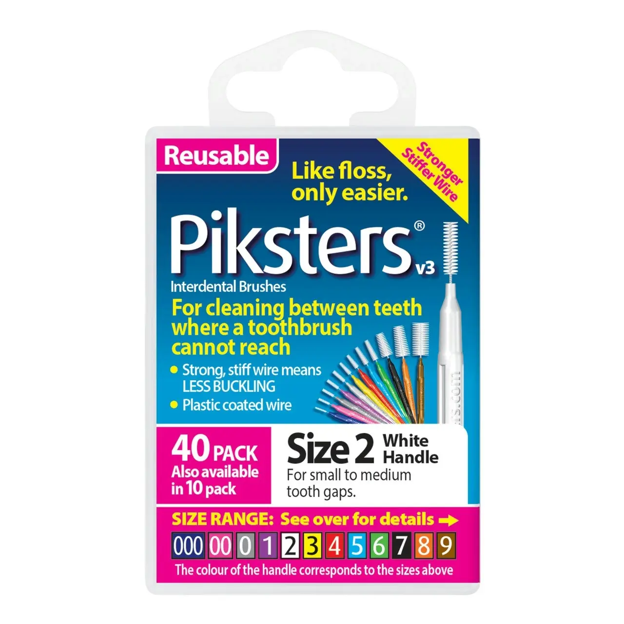 Piksters(R) Interdental Brushes White Size 2 40pk