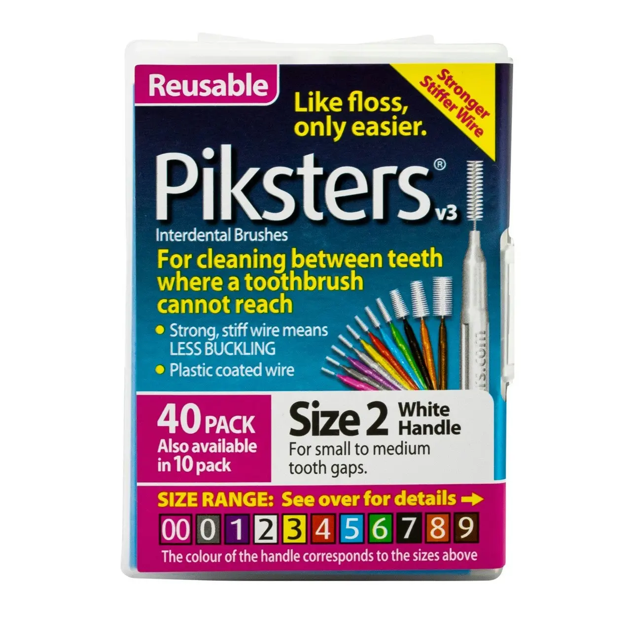 Piksters(R) Interdental Brushes White Size 2 40pk