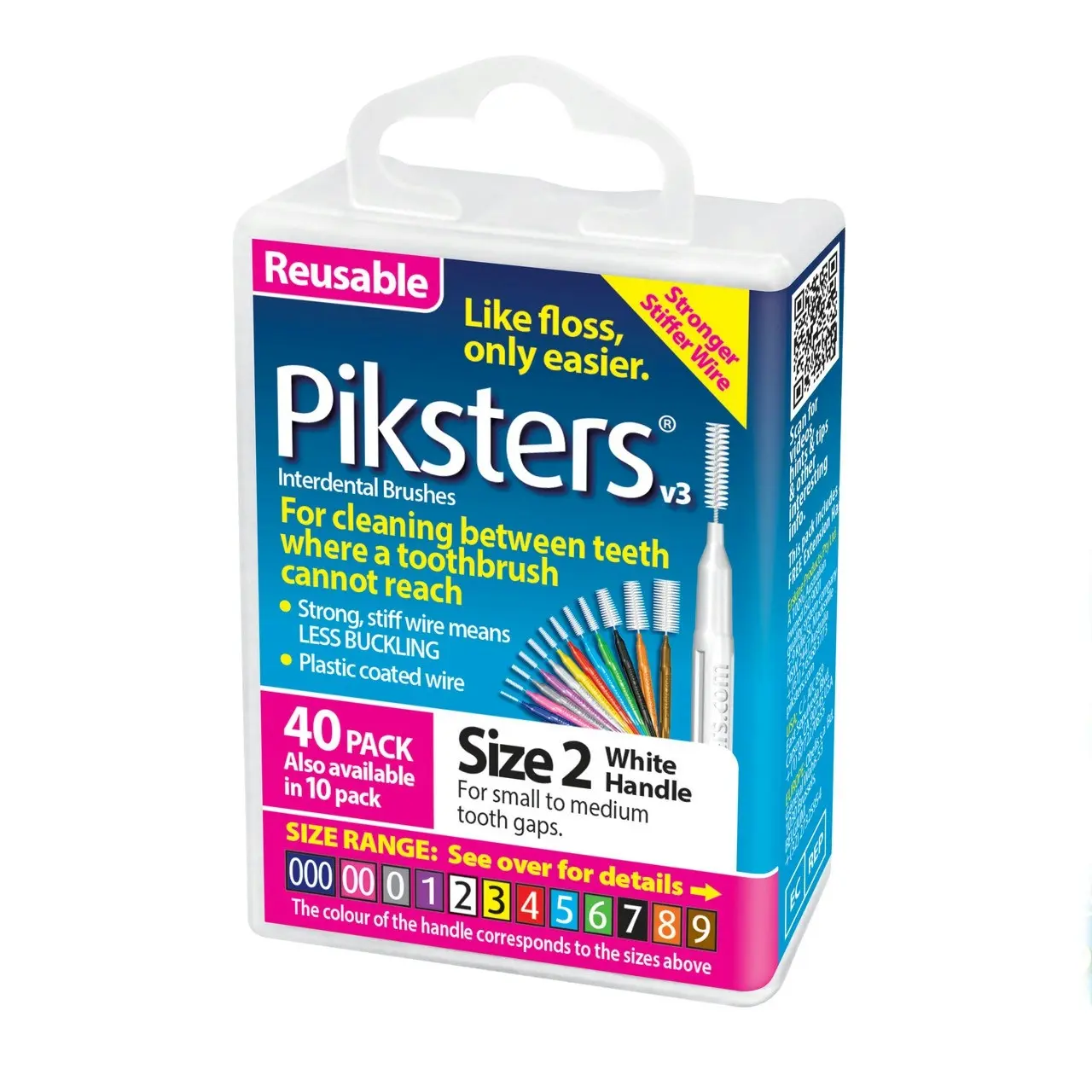 Piksters(R) Interdental Brushes White Size 2 40pk