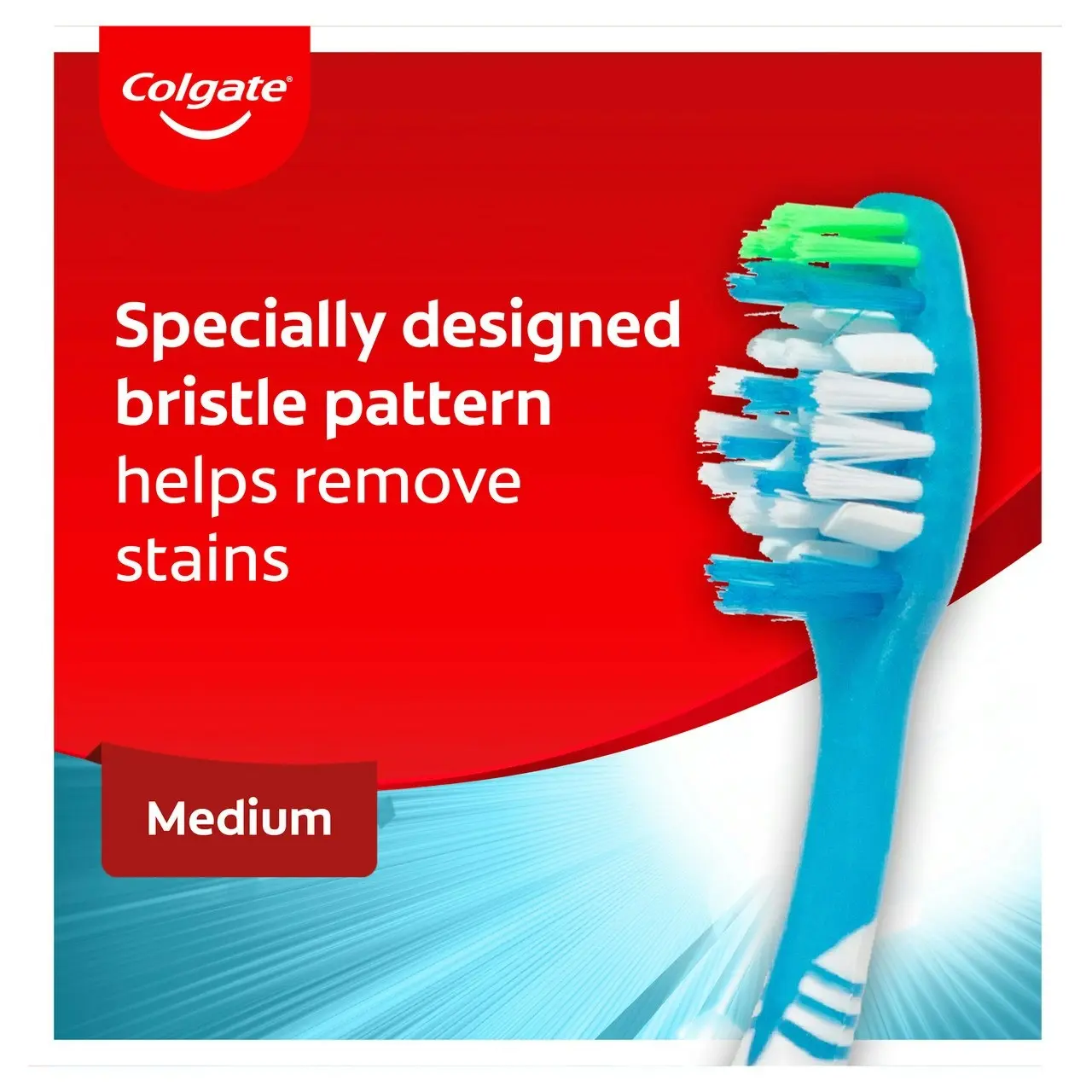 Colgate Max White Manual Toothbrush, 1 Pack, Medium Bristles with Polishing Star