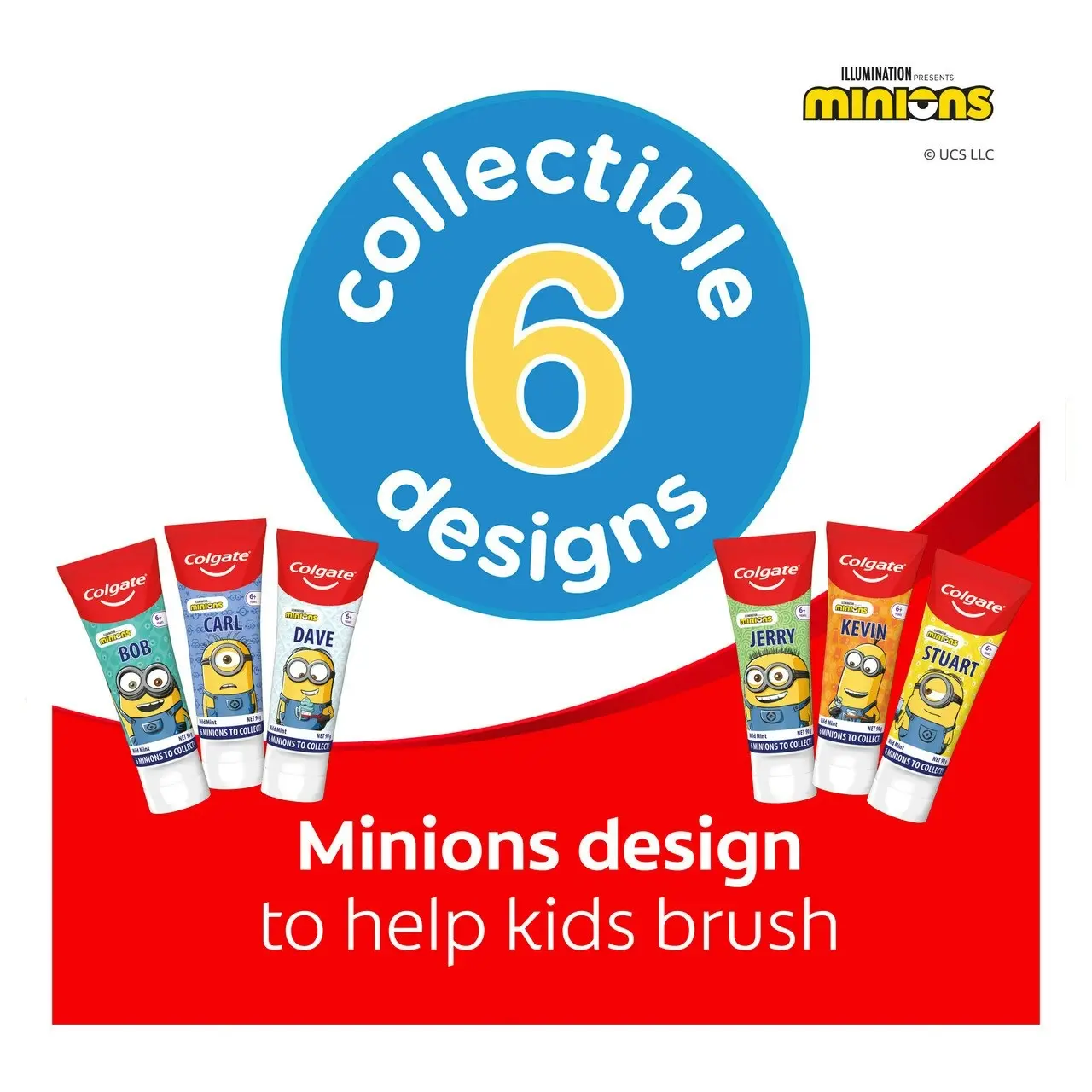 Colgate Kids Minions Toothpaste, 90g, For children 6+ Years, Mild Mint Gel, Sugar Free