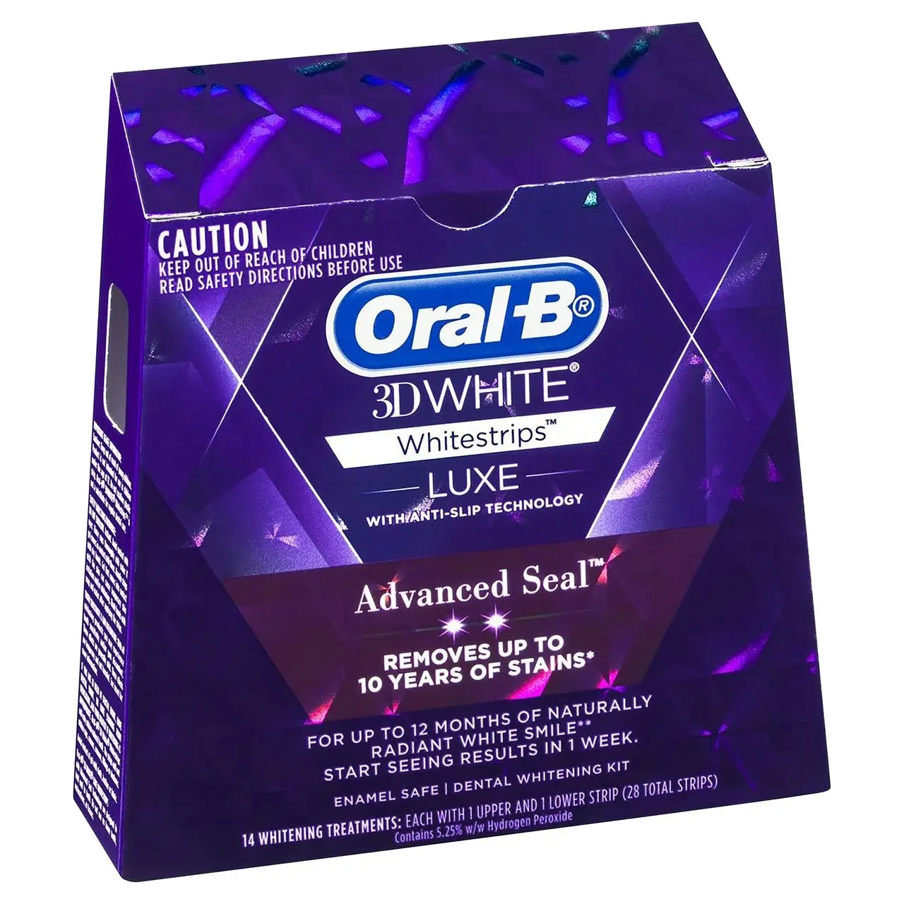 Oral-B 3DWhite Luxe Whitestrips Advance Seal, 14 Whitening Treatments