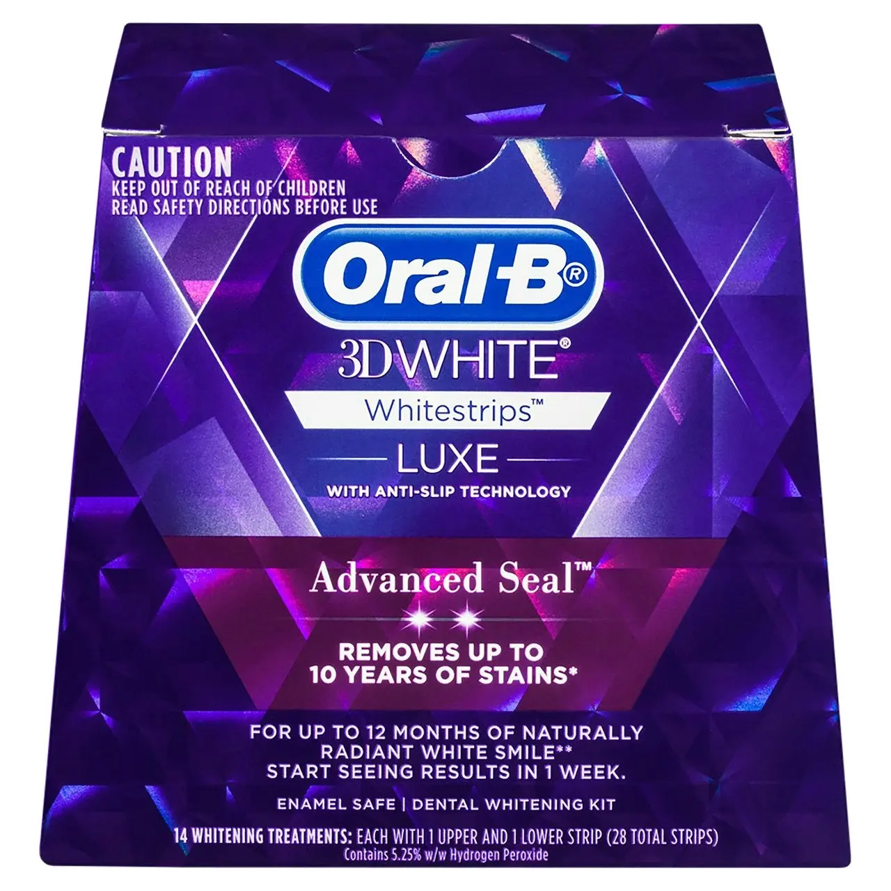 Oral-B 3DWhite Luxe Whitestrips Advance Seal, 14 Whitening Treatments