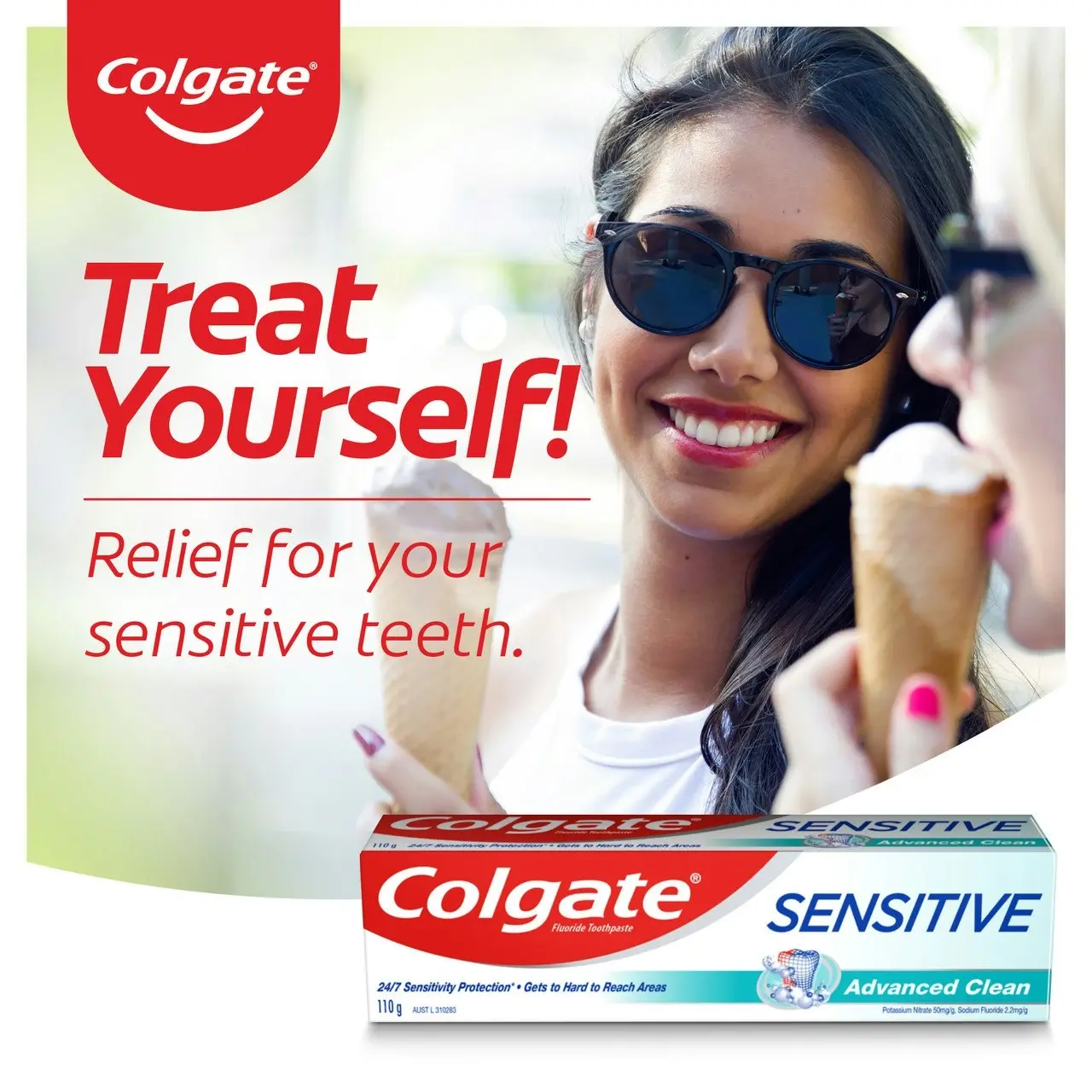 Colgate Sensitive Advanced Clean Toothpaste, 110g, For Sensitive Teeth Pain Relief