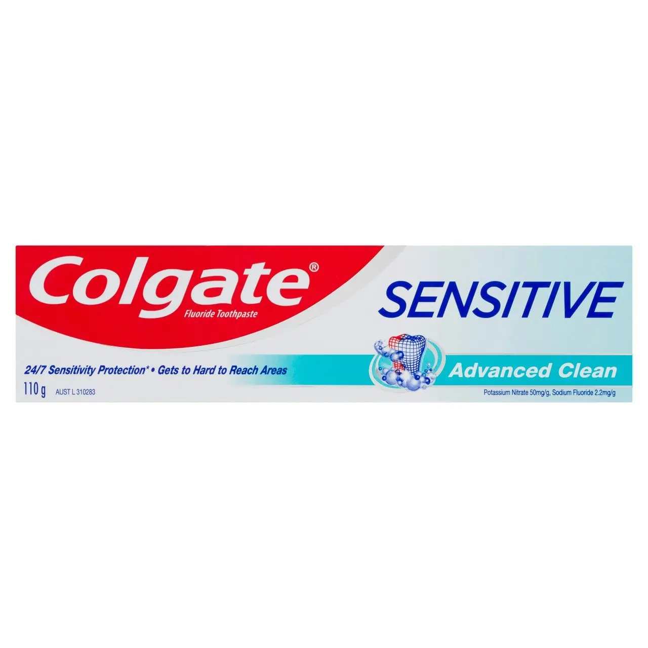 Colgate Sensitive Advanced Clean Toothpaste, 110g, For Sensitive Teeth Pain Relief