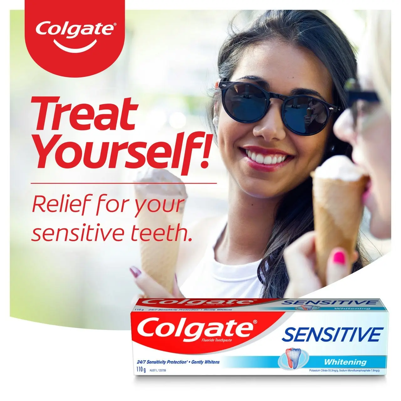 Colgate Sensitive Whitening Toothpaste, 110g, For Sensitive Teeth Pain Relief