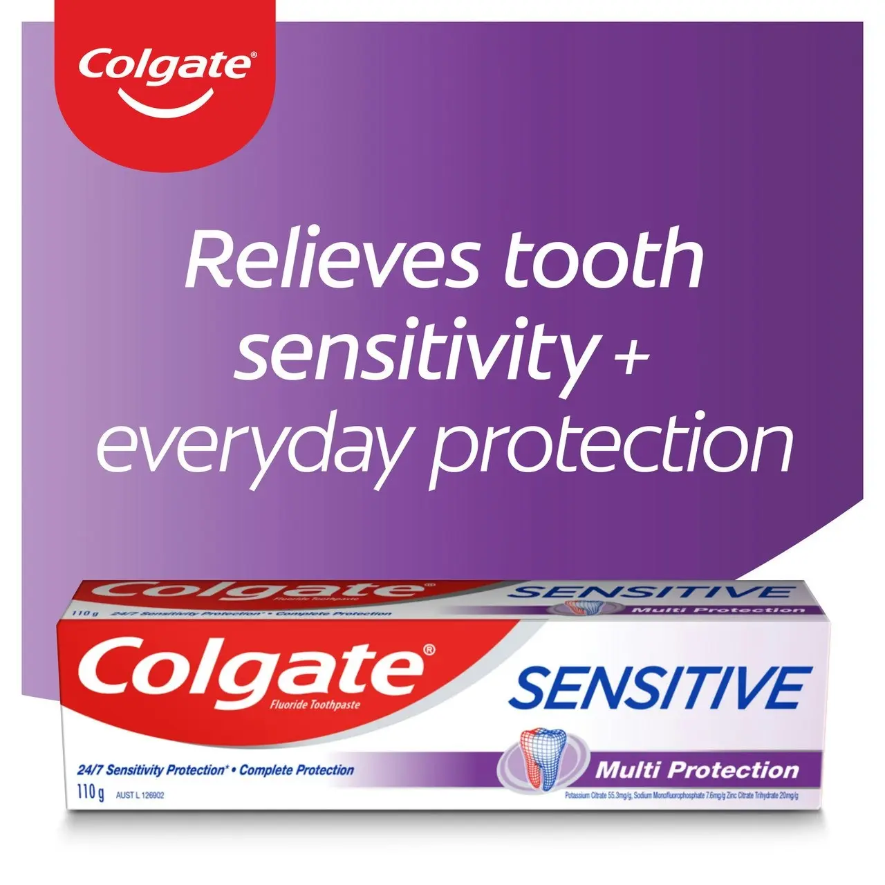 Colgate Sensitive Multi Protection Toothpaste, 110g, For Sensitive Teeth Pain Relief