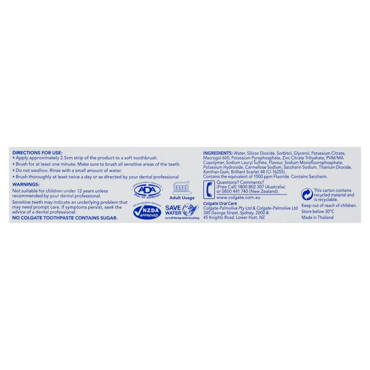 Colgate Sensitive Multi Protection Toothpaste, 110g, For Sensitive Teeth Pain Relief