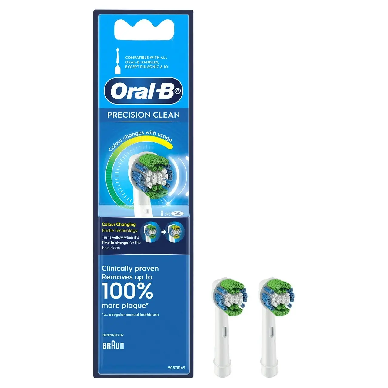 Oral-B Precision Clean White Electric Toothbrush Refills 2 Pack