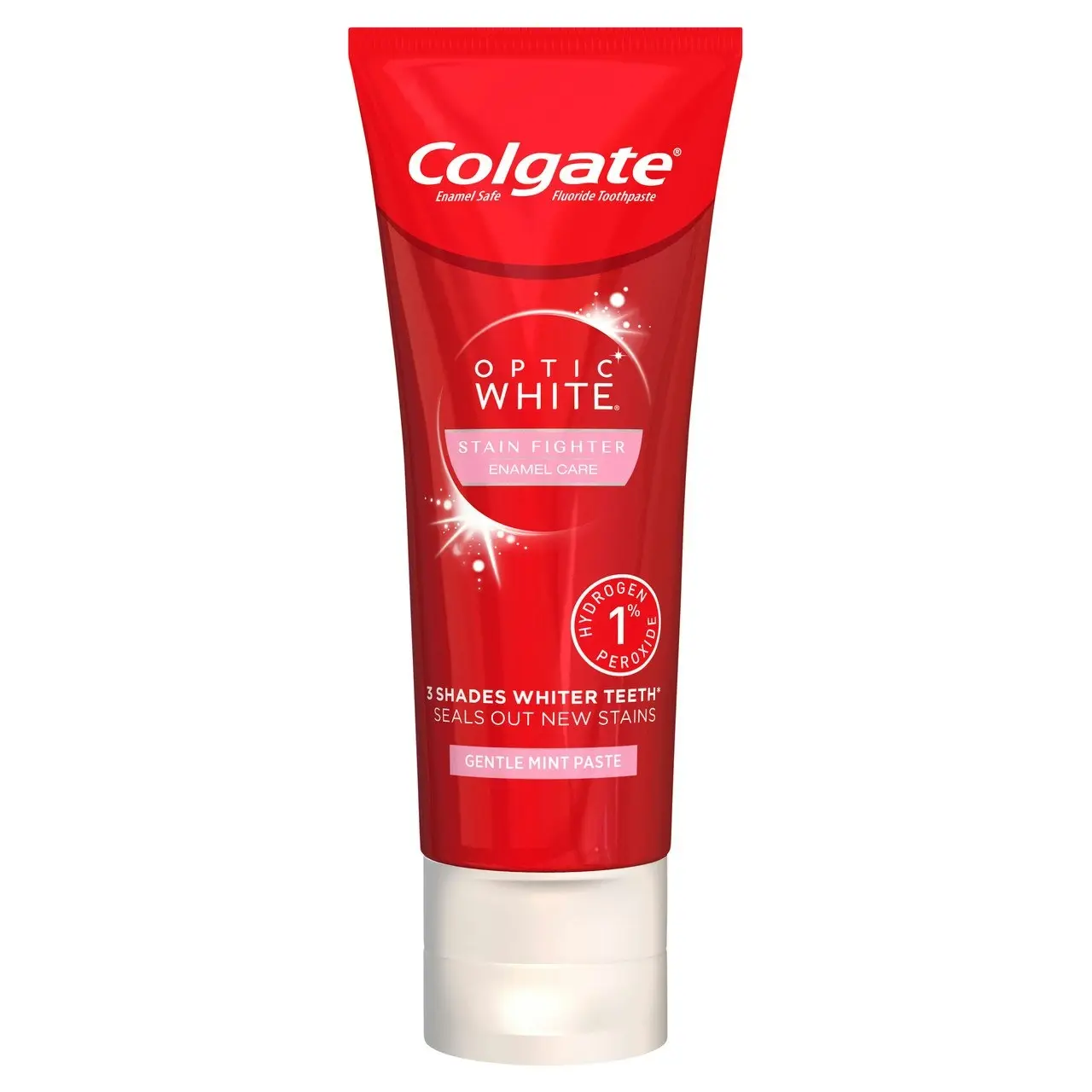 Colgate Optic White Stain Fighter Teeth Whitening Toothpaste 95g, Enamel Care, with 1% Hydrogen Peroxide