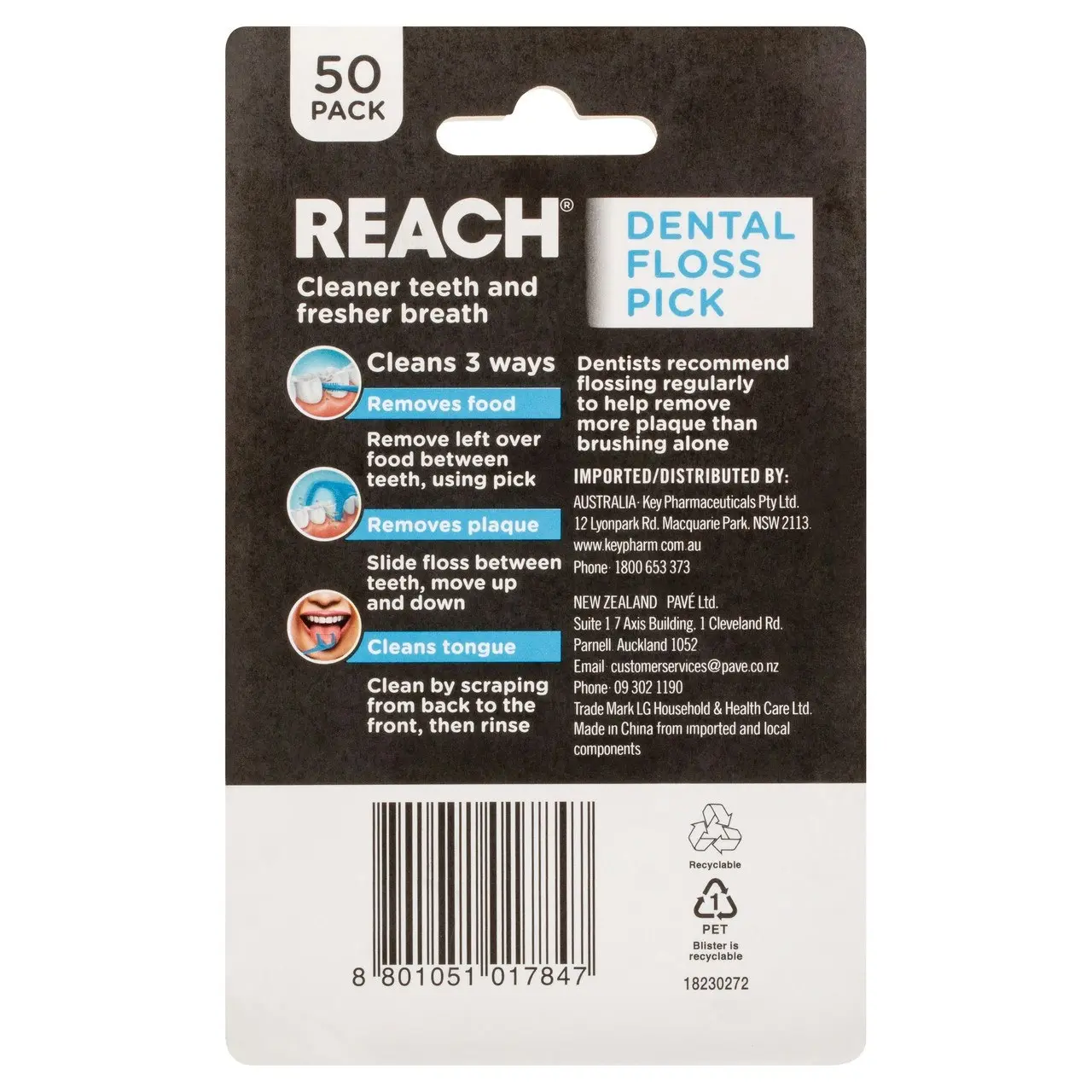 Reach(R) Dental Floss Pick 50pk