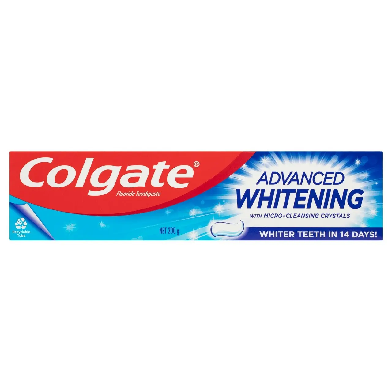 Colgate Advanced Whitening Toothpaste, 200g, with Micro-Cleansing Crystals