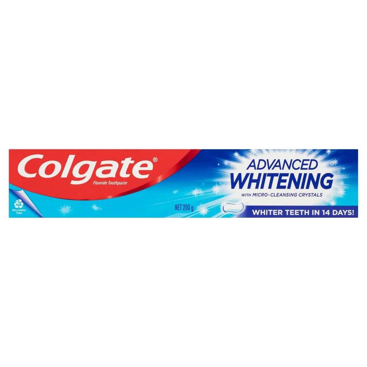 Colgate Advanced Whitening Toothpaste, 200g, with Micro-Cleansing Crystals