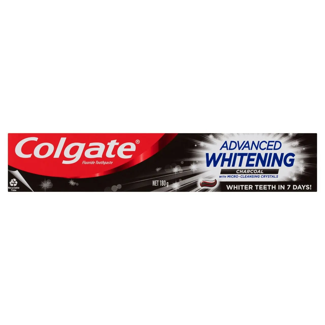 Colgate Advanced Whitening Charcoal Toothpaste, 180g, with Micro-Cleansing Crystals