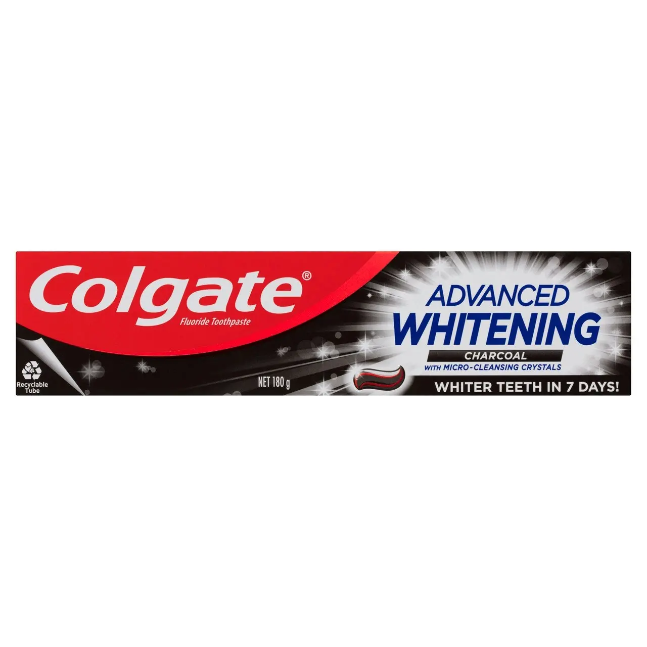 Colgate Advanced Whitening Charcoal Toothpaste, 180g, with Micro-Cleansing Crystals