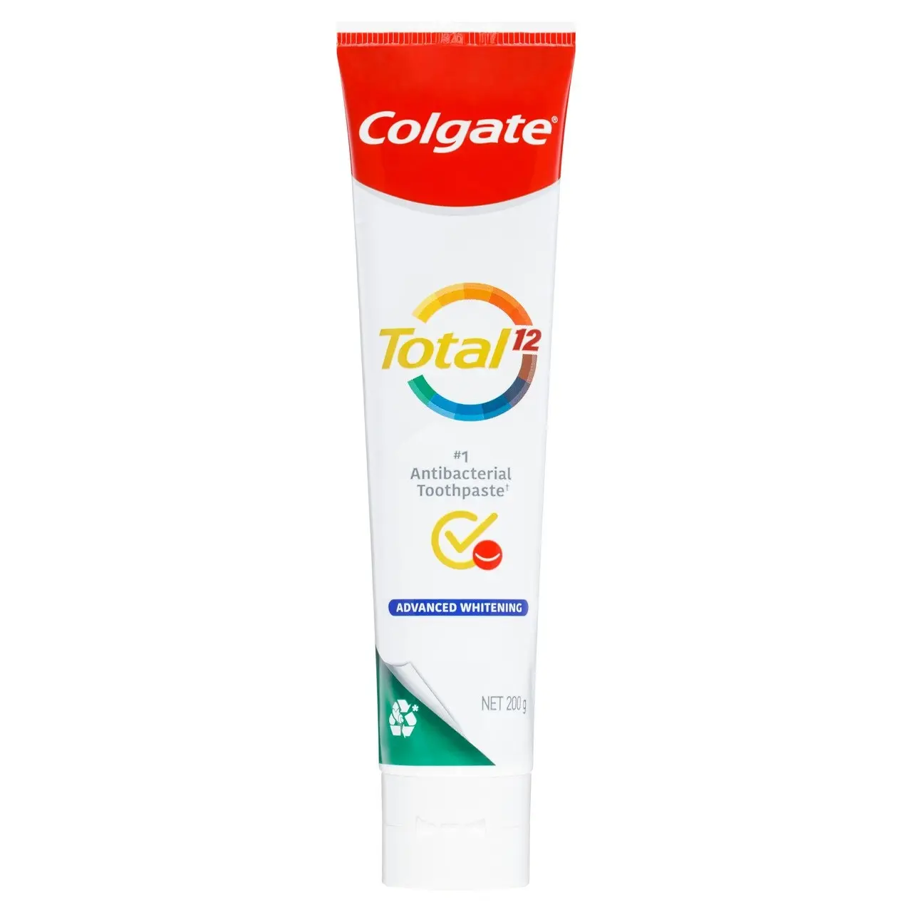 Colgate Total Advanced Whitening Antibacterial Toothpaste 200g, Whole Mouth Health, Multi Benefit