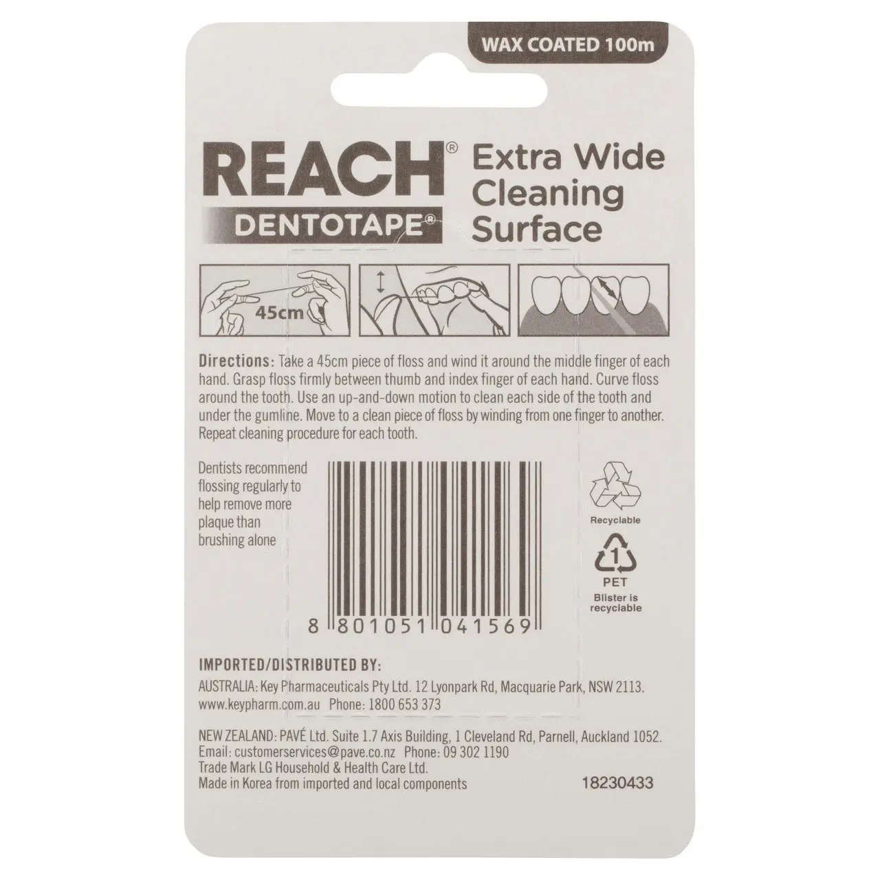 Reach(R) Dentotape Waxed Dental Floss 100m