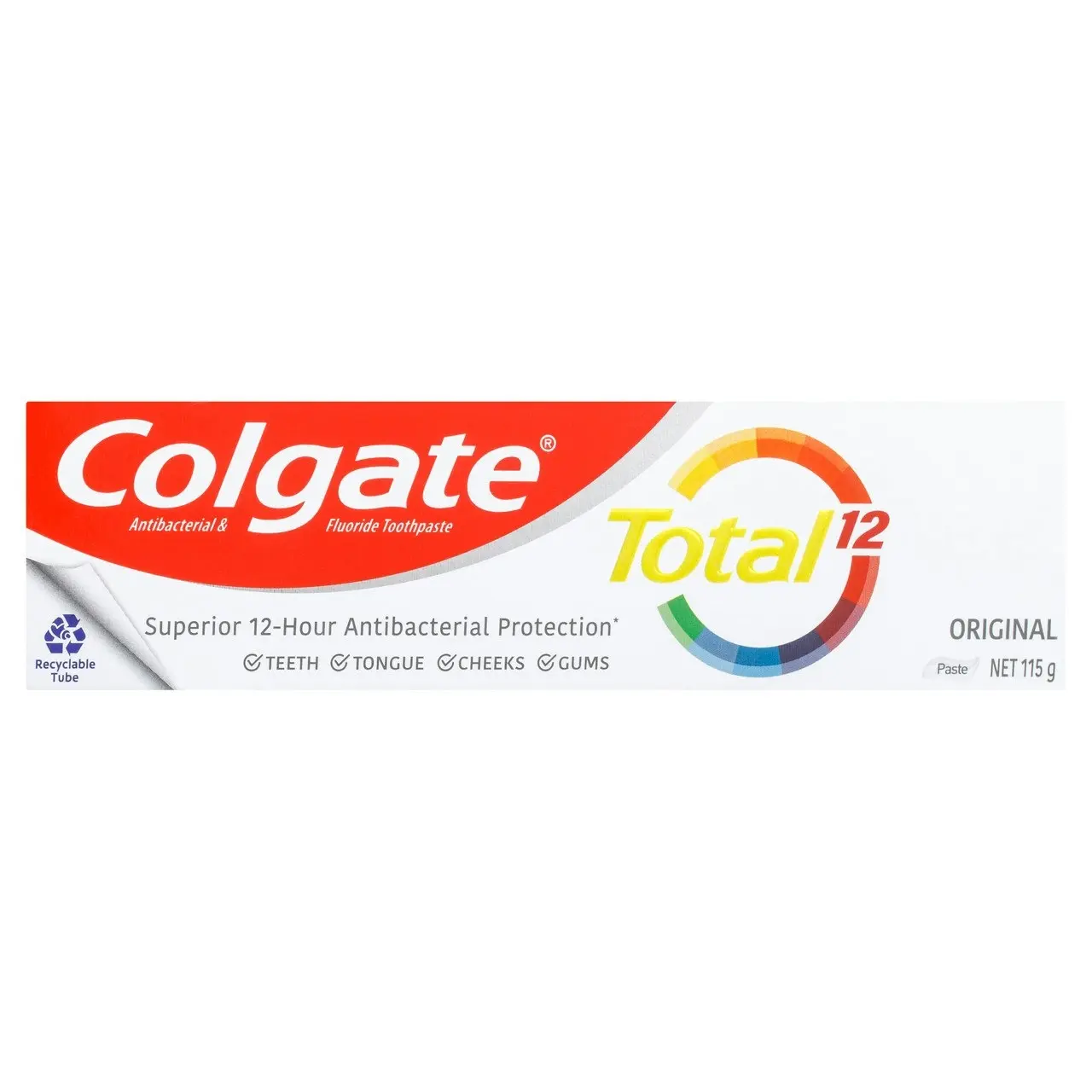 Colgate Total Original Antibacterial Toothpaste 115g, Whole Mouth Health, Multi Benefit