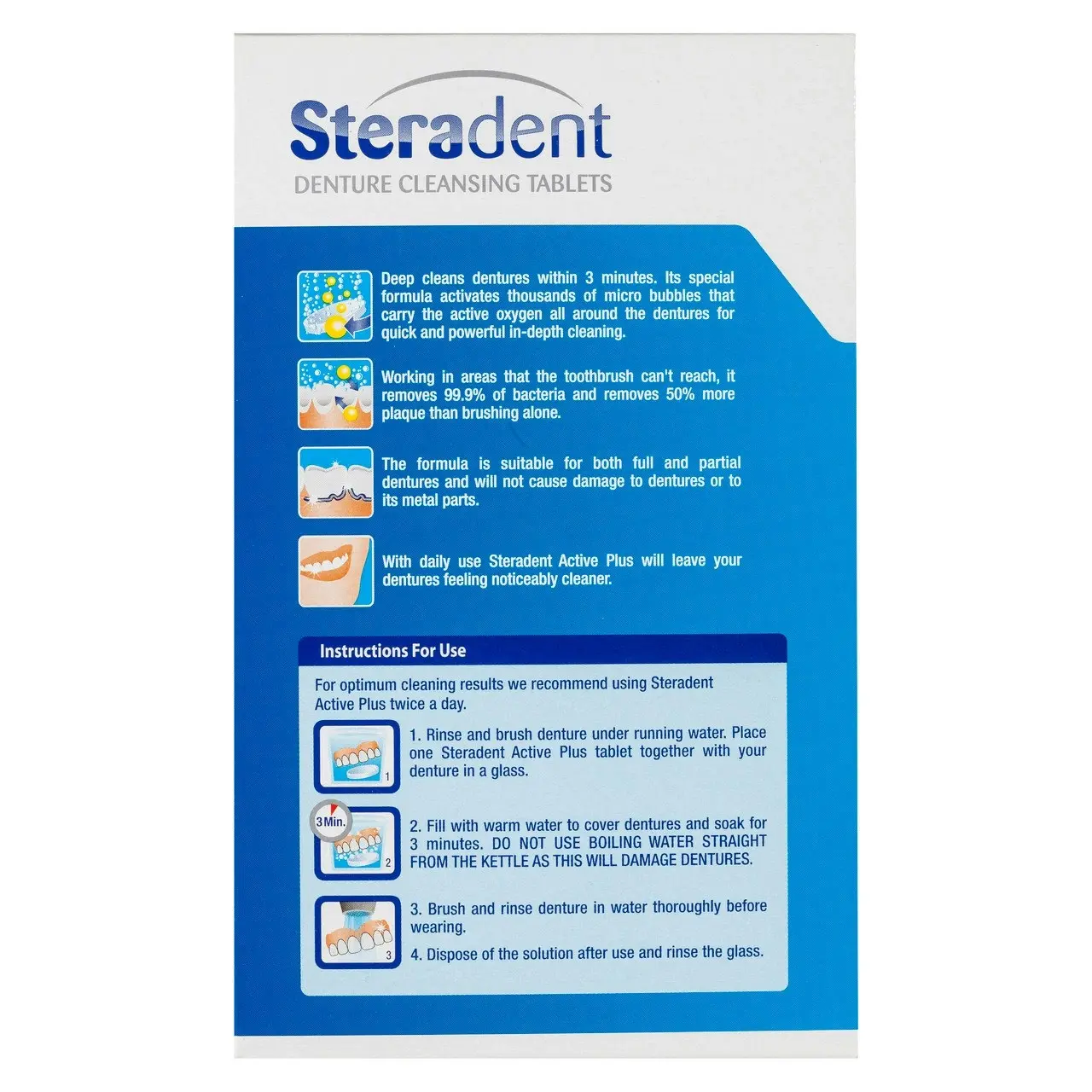 Steradent Active Plus Denture Cleansing Tablets 48 Pack