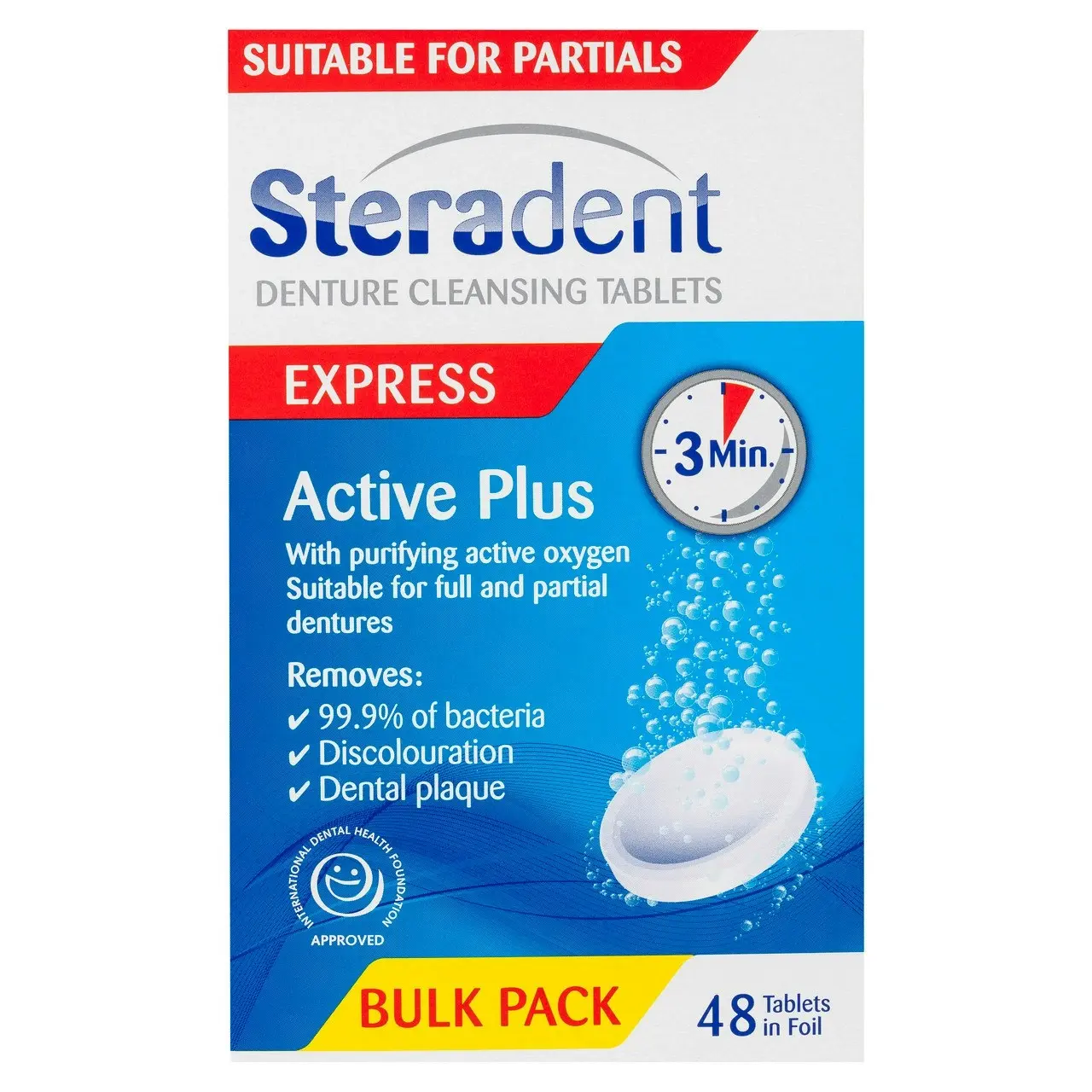 Steradent Active Plus Denture Cleansing Tablets 48 Pack