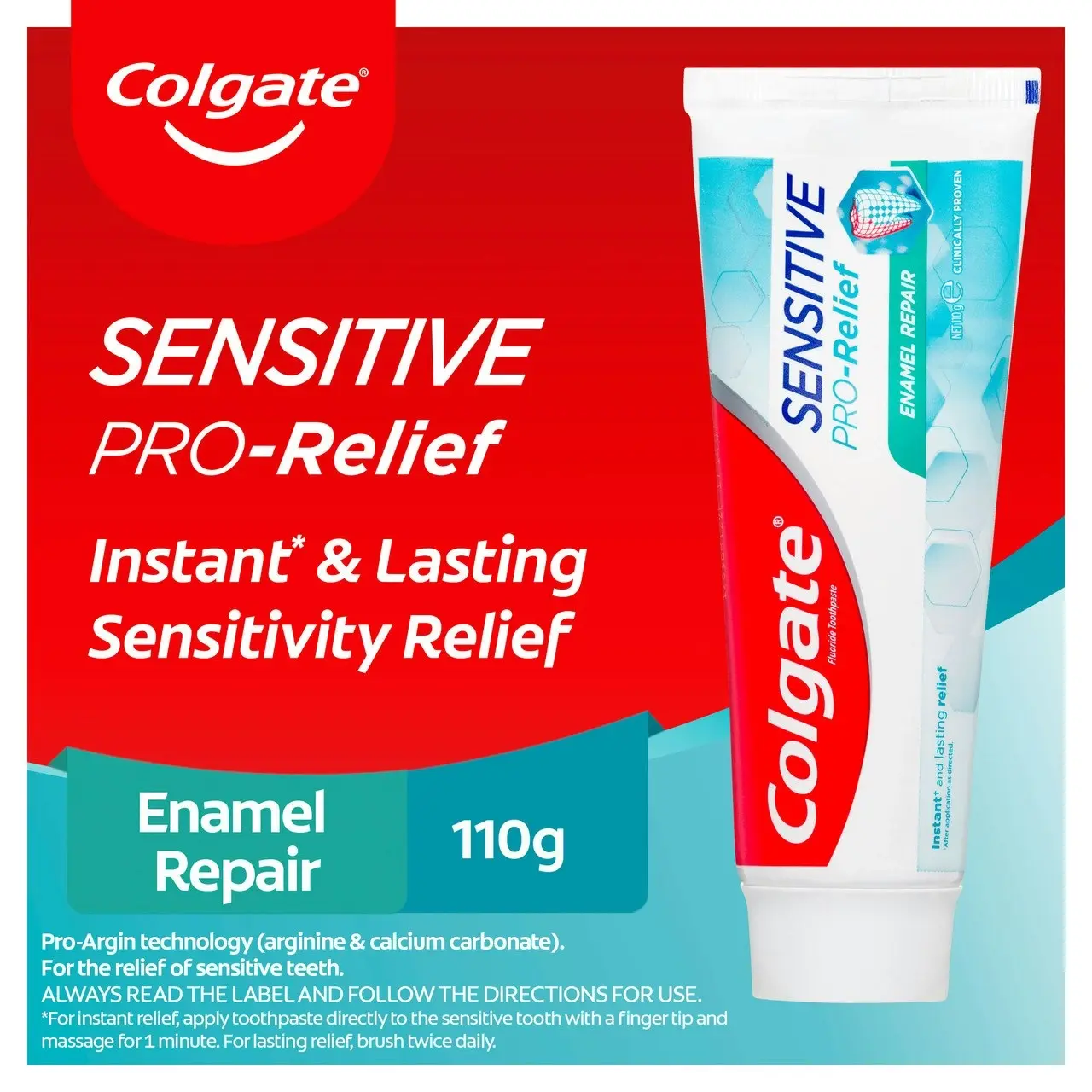 Colgate Sensitive Pro-Relief Enamel Repair Toothpaste, 110g, Clinically Proven Sensitive Teeth Pain Relief