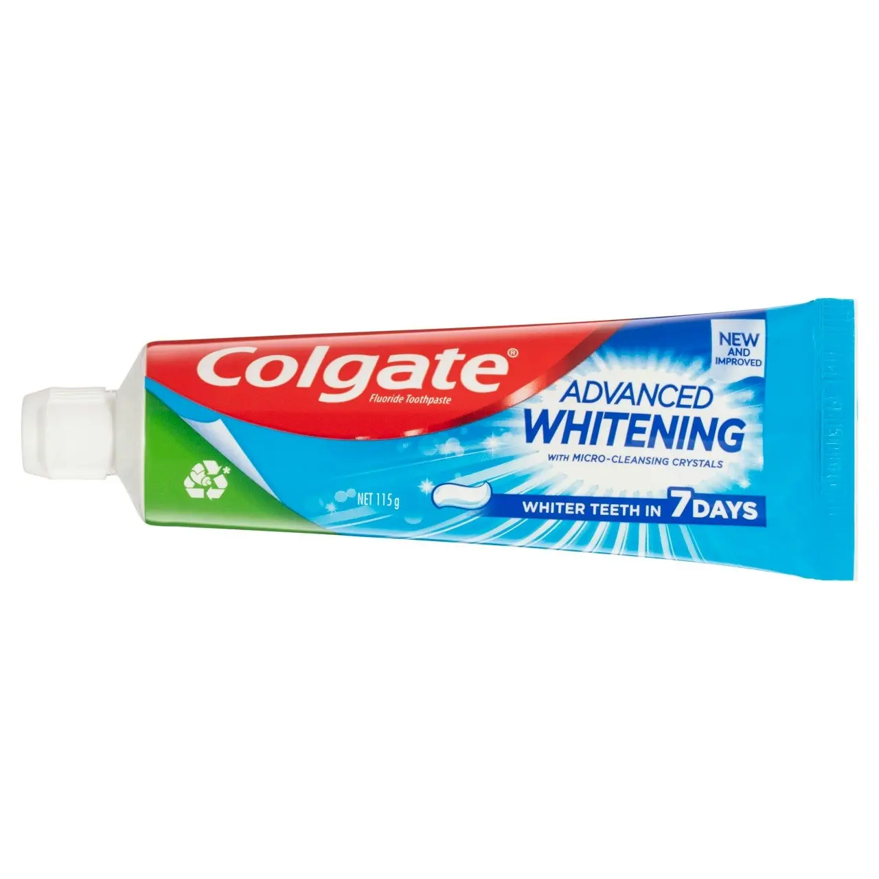 Colgate Advanced Whitening Toothpaste, 115g, with Micro-Cleansing Crystals