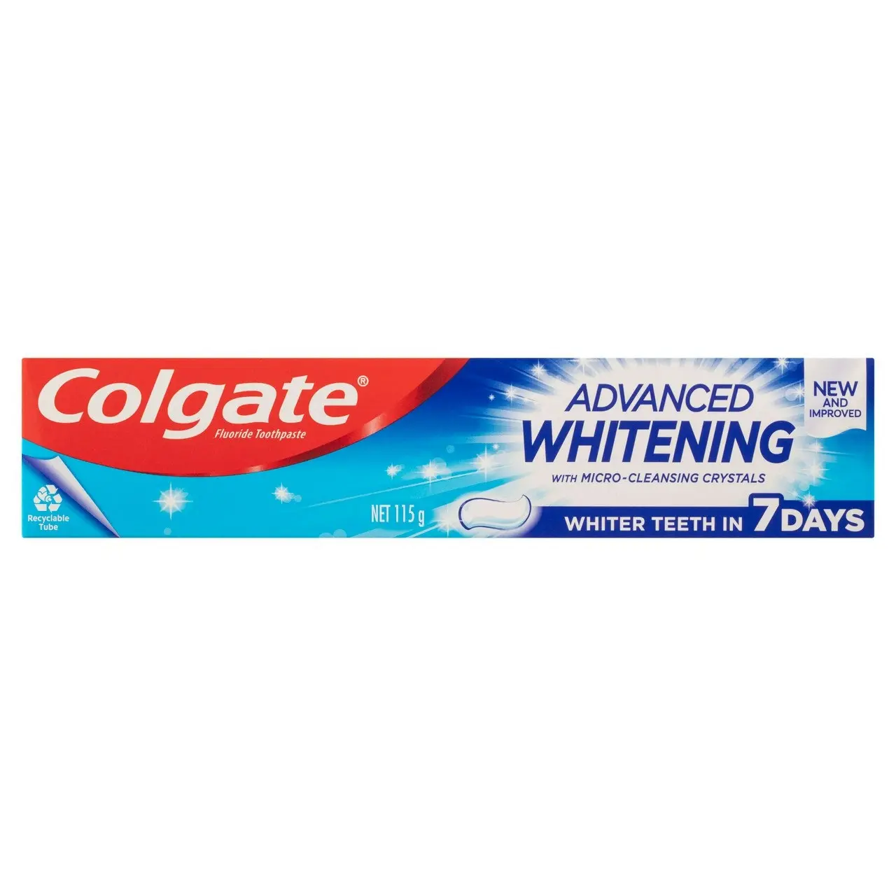 Colgate Advanced Whitening Toothpaste, 115g, with Micro-Cleansing Crystals