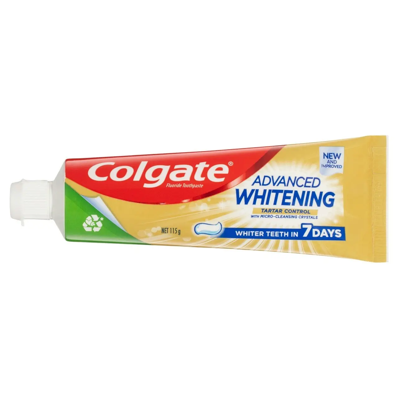 Colgate Advanced Whitening Tartar Control Toothpaste, 115g, with Micro-Cleansing Crystals