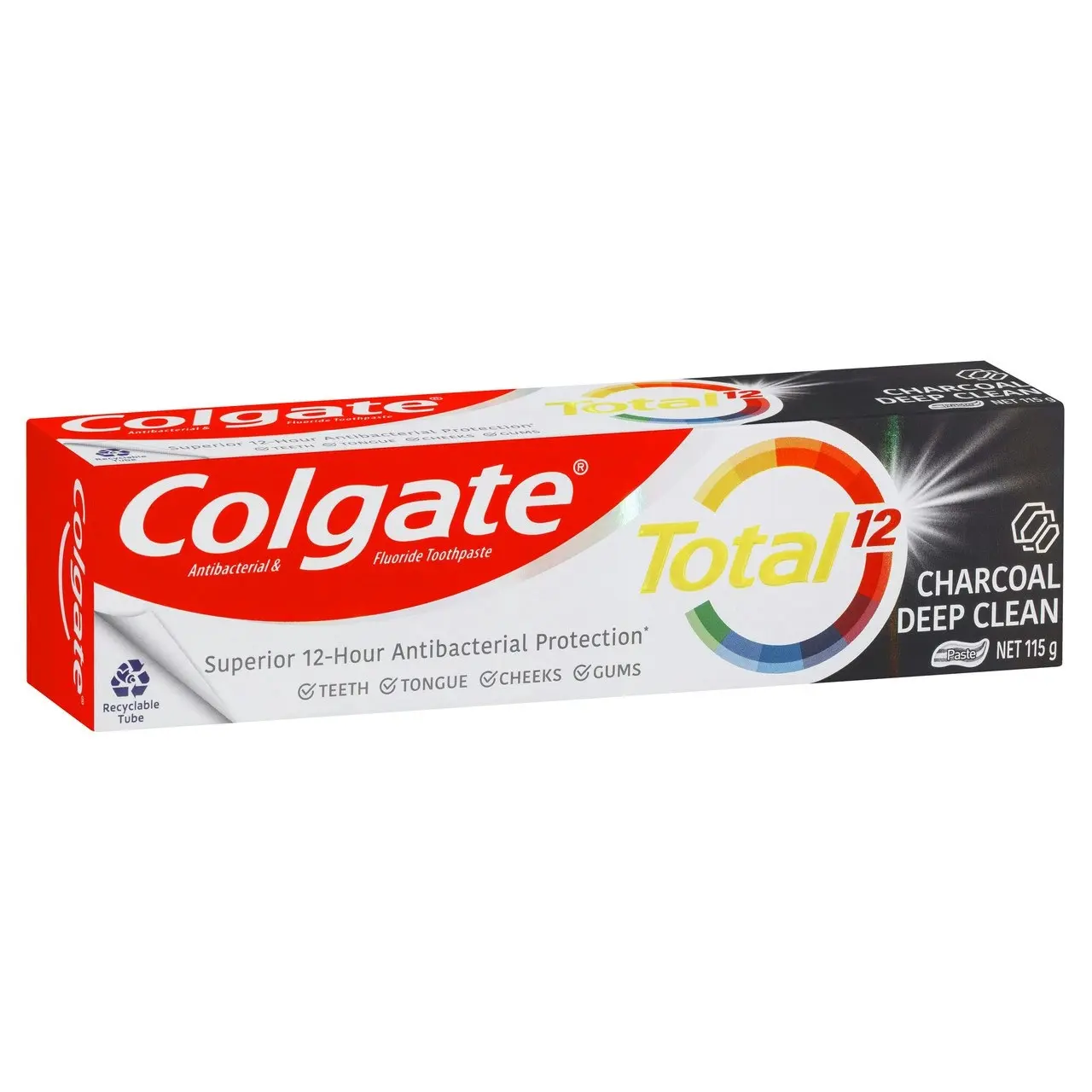 Colgate Total Charcoal Deep Clean Antibacterial Toothpaste 115g, Whole Mouth Health, Multi Benefit