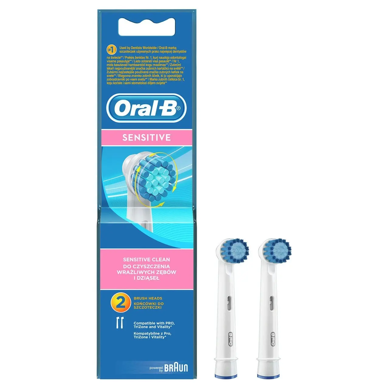 Oral-B Sensitive Clean Electric Toothbrush Replacement Head - 2 Pack