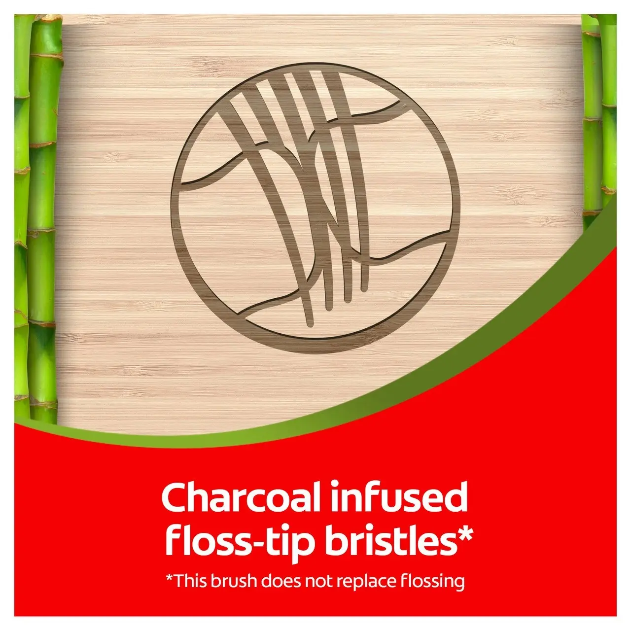 Colgate Bamboo Charcoal Manual Toothbrush, 1 Pack, Soft Bristles, 100% Biodegradable Bamboo Handle, BPA Free