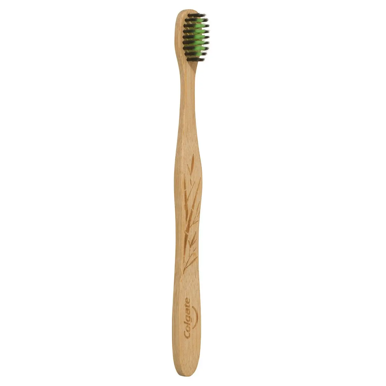 Colgate Bamboo Charcoal Manual Toothbrush, 1 Pack, Soft Bristles, 100% Biodegradable Bamboo Handle, BPA Free