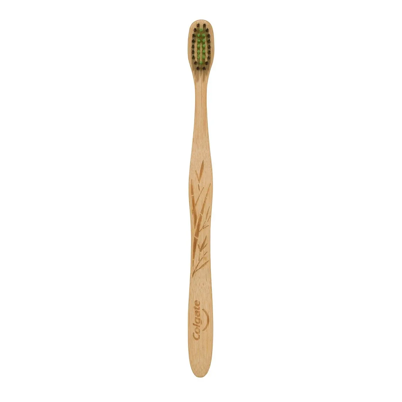 Colgate Bamboo Charcoal Manual Toothbrush, 1 Pack, Soft Bristles, 100% Biodegradable Bamboo Handle, BPA Free