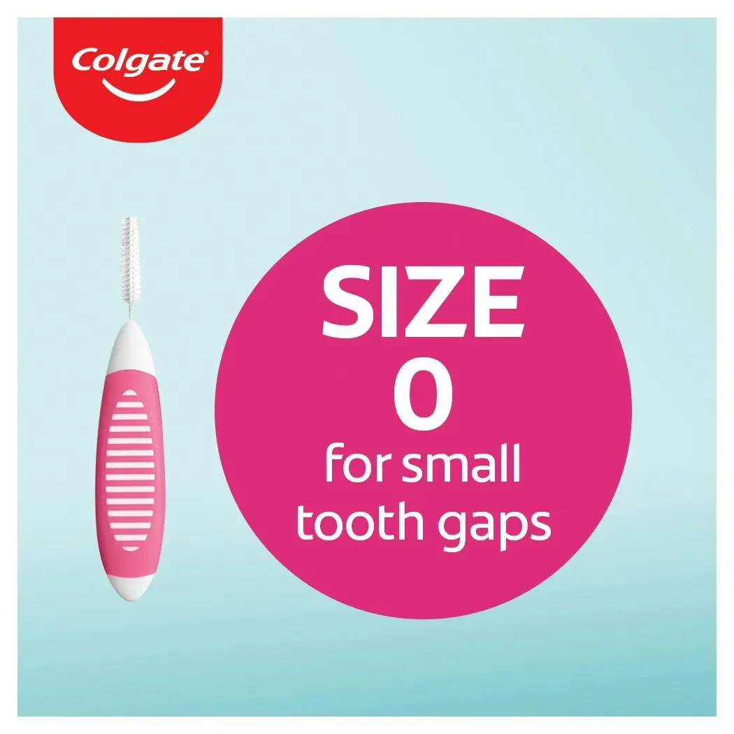 Colgate Interdental Brushes, 8 Pack, Soft Bristles, Size 0 for Small Tooth Gaps