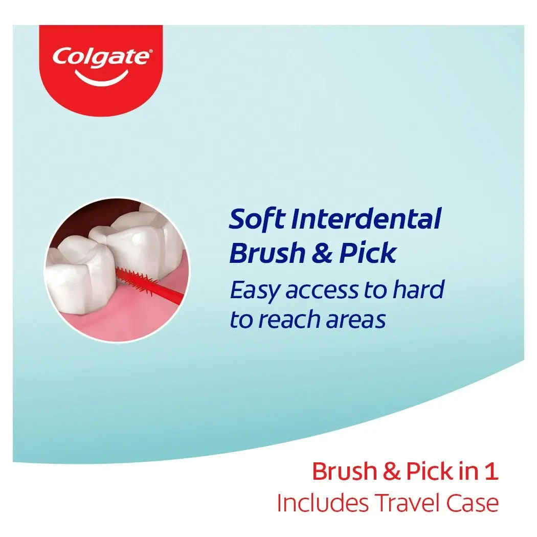 Colgate Soft Interdental Brush & Pick 40 Pack With Travel Case