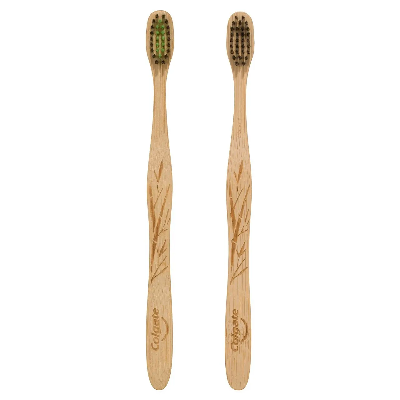 Colgate Bamboo Charcoal Manual Toothbrush, Value 2 Pack, Soft Bristles, 100% Biodegradable Bamboo Handle, BPA Free